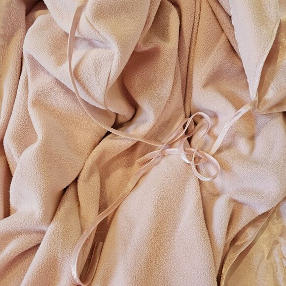 Vintage‎ 90s Light Pink Satin Long Robe Fleece Lined Womens M/L Ankle Length - Picture 11 of 12